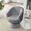 [Video]Welike 29 "W Petal Modern Contemporary Accent Lounge Swivel Chair with Deep Channel Tufting and Base; teddy fabric