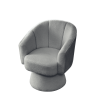 [Video]Welike 29 "W Petal Modern Contemporary Accent Lounge Swivel Chair with Deep Channel Tufting and Base; teddy fabric