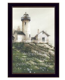 "Guided by Knowledge" by Artisan John Rossini; Ready to Hang Framed Print; Black Frame
