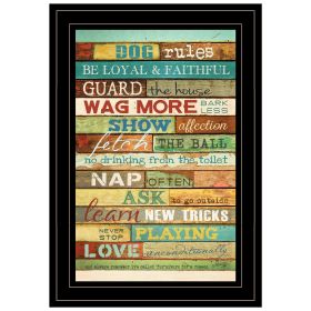 "Dog Rules" By Marla Rae; Ready to Hang Framed Print; Black Frame