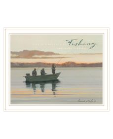 "Fishing" by Bonnie Mohr; Ready to Hang Framed Print; White Frame