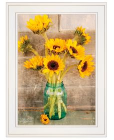 "Country Sunflowers I" by Anthony Smith; Ready to Hang Framed print; White Frame