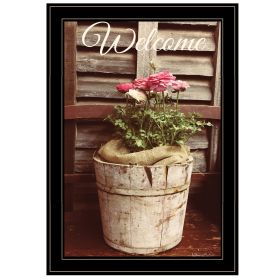 "Welcome Roses" by Anthony Smith; Ready to Hang Framed Print; Black Frame
