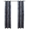 vidaXL Blackout Curtains with Rings 2 pcs Anthracite 37"x63" Velvet