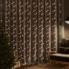 vidaXL LED Curtain Fairy Lights 9.8'x9.8' 300 LED Warm White 8 Function