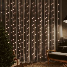 vidaXL LED Curtain Fairy Lights 9.8'x9.8' 300 LED Warm White 8 Function