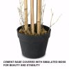 5 Ft Artificial Plant Bamboo Silk Tree Green Indoor-Outdoor Home Decorative Planter