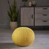 Christopher Knight Home Belle Knitted Cotton Pouf; Yellow