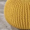 Christopher Knight Home Belle Knitted Cotton Pouf; Yellow