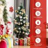 4FT Pre-lit Spiral Snowy Artificial Christmas Entrance Tree w/ Retro Urn Base