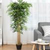 5 Ft Artificial Plant Bamboo Silk Tree Green Indoor-Outdoor Home Decorative Planter