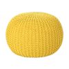 Christopher Knight Home Belle Knitted Cotton Pouf; Yellow