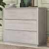 Modern Style Soild Wood 3-Drawer Chest for Bedroom; Living Room; Stone Gray