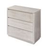 Modern Style Soild Wood 3-Drawer Chest for Bedroom; Living Room; Stone Gray