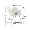 COOLMORE Modern Velvet Accent Chair; Comfy Cute Upholstered Vanity Desk Chair w/Metal Legs; Soft Cushion; Armchair for Living Room 2PC/SET