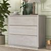 Modern Style Soild Wood 3-Drawer Chest for Bedroom; Living Room; Stone Gray