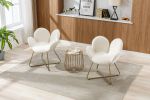 COOLMORE Modern Velvet Accent Chair; Comfy Cute Upholstered Vanity Desk Chair w/Metal Legs; Soft Cushion; Armchair for Living Room 2PC/SET