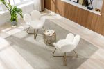 COOLMORE Modern Velvet Accent Chair; Comfy Cute Upholstered Vanity Desk Chair w/Metal Legs; Soft Cushion; Armchair for Living Room 2PC/SET