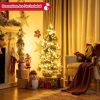 4FT Pre-lit Spiral Snowy Artificial Christmas Entrance Tree w/ Retro Urn Base