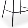 Set of 2; Natural Rattan Indoor Counter Chair ; Black Finish Steel legs; Natural (17.5"x20"x34")