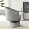 [Video]Welike 29 "W Petal Modern Contemporary Accent Lounge Swivel Chair with Deep Channel Tufting and Base; teddy fabric