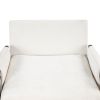 Mid-Century Modern Velvet Accent Chair; Leisure Chair with Solid Wood and Thick Seat Cushion for Living Room; Bedroom; Studio; White