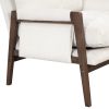 Mid-Century Modern Velvet Accent Chair; Leisure Chair with Solid Wood and Thick Seat Cushion for Living Room; Bedroom; Studio; White