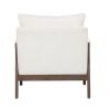 Mid-Century Modern Velvet Accent Chair; Leisure Chair with Solid Wood and Thick Seat Cushion for Living Room; Bedroom; Studio; White