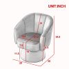 [Video]Welike 29 "W Petal Modern Contemporary Accent Lounge Swivel Chair with Deep Channel Tufting and Base; teddy fabric