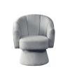 [Video]Welike 29 "W Petal Modern Contemporary Accent Lounge Swivel Chair with Deep Channel Tufting and Base; teddy fabric