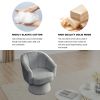 [Video]Welike 29 "W Petal Modern Contemporary Accent Lounge Swivel Chair with Deep Channel Tufting and Base; teddy fabric