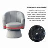 [Video]Welike 29 "W Petal Modern Contemporary Accent Lounge Swivel Chair with Deep Channel Tufting and Base; teddy fabric