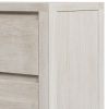 Modern Style Soild Wood 3-Drawer Chest for Bedroom; Living Room; Stone Gray