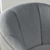[Video]Welike 29 "W Petal Modern Contemporary Accent Lounge Swivel Chair with Deep Channel Tufting and Base; teddy fabric