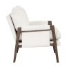 Mid-Century Modern Velvet Accent Chair; Leisure Chair with Solid Wood and Thick Seat Cushion for Living Room; Bedroom; Studio; White