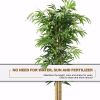 5 Ft Artificial Plant Bamboo Silk Tree Green Indoor-Outdoor Home Decorative Planter