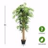 5 Ft Artificial Plant Bamboo Silk Tree Green Indoor-Outdoor Home Decorative Planter