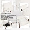 Mid-Century Modern Velvet Accent Chair; Leisure Chair with Solid Wood and Thick Seat Cushion for Living Room; Bedroom; Studio; White