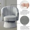 [Video]Welike 29 "W Petal Modern Contemporary Accent Lounge Swivel Chair with Deep Channel Tufting and Base; teddy fabric