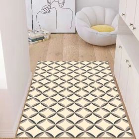 Simple Geometric Home Entrance Floor Mat Crystal Velvet Absorbent Non-slip Arched Rectangle Carpet Home Decoration Foot Mat Semi-circle Door Mat (Main Color: 04 Rectangle)