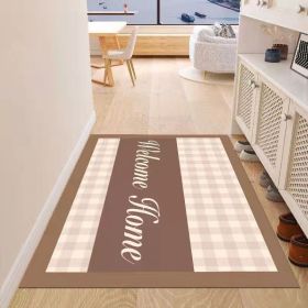 Simple Geometric Home Entrance Floor Mat Crystal Velvet Absorbent Non-slip Arched Rectangle Carpet Home Decoration Foot Mat Semi-circle Door Mat (Main Color: 08 Rectangle)