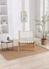 COOLMORE Solid Wood Frame Chair With White Wool Carpet. Modern Accent Chair Lounge Chair for Living Room