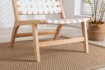 COOLMORE Solid Wood Frame Chair With White Wool Carpet. Modern Accent Chair Lounge Chair for Living Room