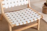 COOLMORE Solid Wood Frame Chair With White Wool Carpet. Modern Accent Chair Lounge Chair for Living Room