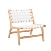 COOLMORE Solid Wood Frame Chair With White Wool Carpet. Modern Accent Chair Lounge Chair for Living Room