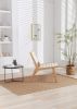 COOLMORE Solid Wood Frame Chair With White Wool Carpet. Modern Accent Chair Lounge Chair for Living Room