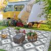 High Quality Plastic Straw Reversible Outdoor Rugs Waterproof Rhombus Carpet for RV;  Patio;  Deck;  Camping 6' x 9' Aqua