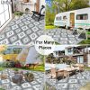 High Quality Plastic Straw Reversible Outdoor Rugs Waterproof Rhombus Carpet for RV;  Patio;  Deck;  Camping 6' x 9' Aqua